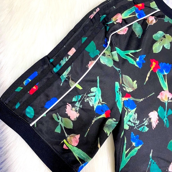 Adidas Floral Dress Athleisure Streetwear Y2K Black Print Mini Tunic New - Picture 7 of 12